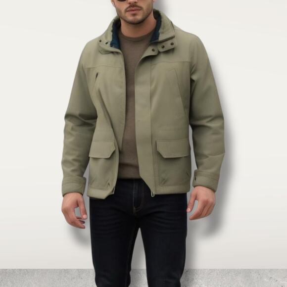 J. Crew Men's M Insulated Barn Jacket Khaki Tan Utility Workwear Chore Coat - Picture 1 of 11